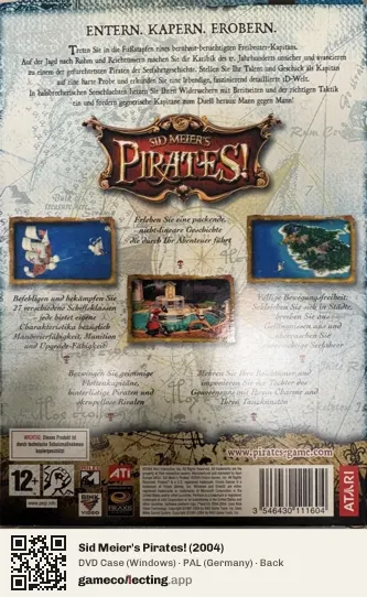 Sid Meier's Pirates! (2004) Computer, Germany box back
