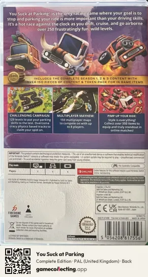 You Suck at Parking Nintendo Switch, United Kingdom box back