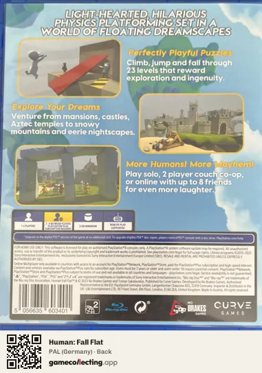 Human: Fall Flat PlayStation 4, Germany box back
