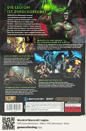 World of Warcraft: Legion Computer, Germany box back