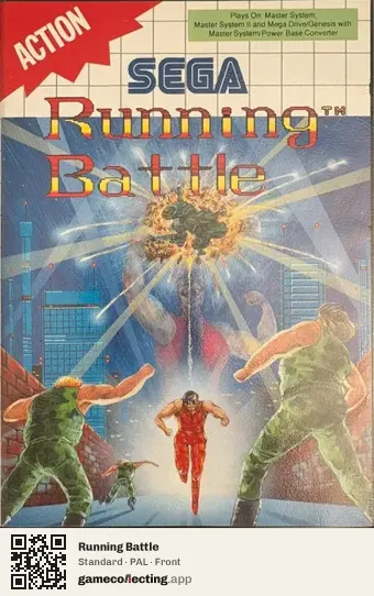 Running Battle Sega Master System, PAL box front