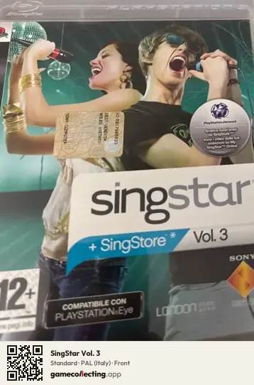 SingStar Vol. 3 PlayStation 3, Italy box front