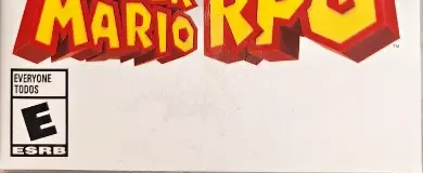 Super Mario RPG, the ESRB box on its front