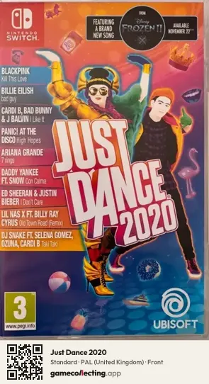 Just Dance 2020 Nintendo Switch, United Kingdom box front