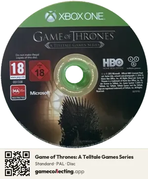 Game of Thrones: A Telltale Games Series Xbox One, PAL disc