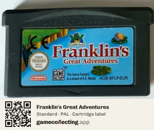 Franklin's Great Adventures Game Boy Advance, PAL cartridge label