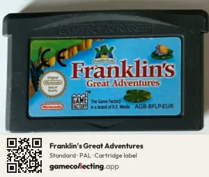 Franklin's Great Adventures Game Boy Advance, PAL cartridge label