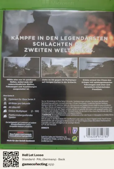 Hell Let Loose Xbox Series X, Germany box back