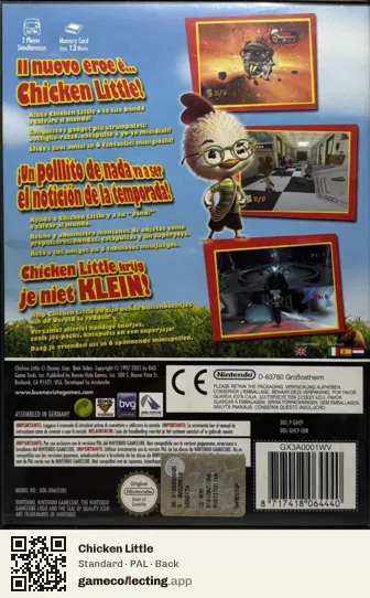 Chicken Little Nintendo GameCube, PAL box back