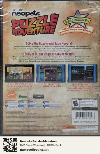 Neopets Puzzle Adventure Computer, NTSC box back