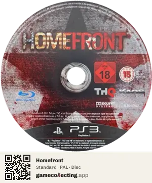 Homefront PlayStation 3, PAL disc