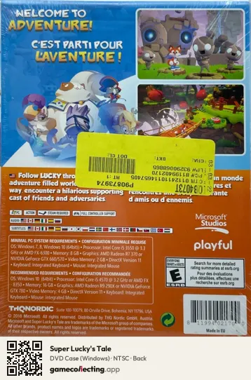 Super Lucky's Tale Computer, NTSC box back