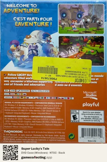 Super Lucky's Tale Computer, NTSC box back