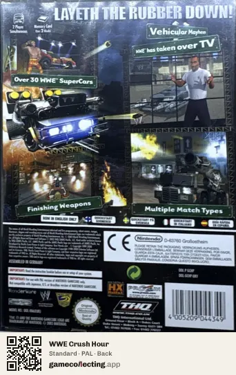 WWE Crush Hour Nintendo GameCube, PAL box back