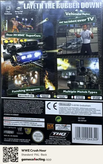 WWE Crush Hour Nintendo GameCube, PAL box back