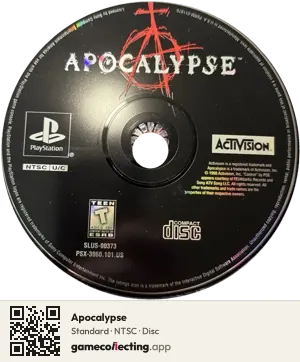 Apocalypse PlayStation, NTSC disc