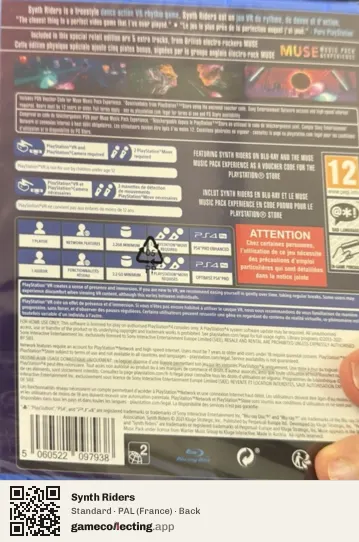 Synth Riders PlayStation 4, France box back