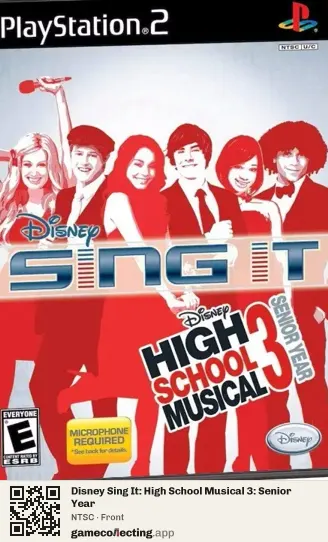 Disney Sing It: High School Musical 3: Senior Year PlayStation 2, NTSC box front