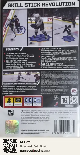 NHL 07 PlayStation Portable, PAL box back