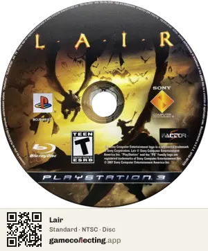 Lair PlayStation 3, NTSC disc