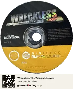 Wreckless: The Yakuza Missions Nintendo GameCube, PAL disc