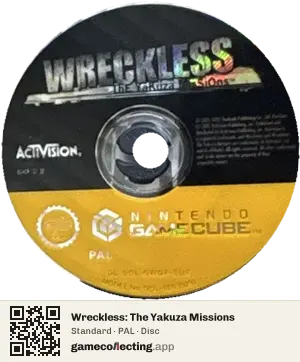Wreckless: The Yakuza Missions Nintendo GameCube, PAL disc