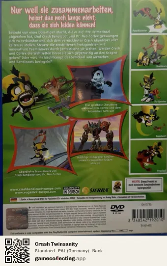 Crash Twinsanity PlayStation 2, Germany box back