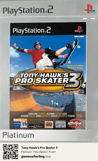 Tony Hawk's Pro Skater 3 PlayStation 2, Spain box front