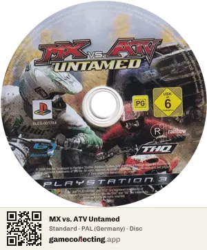 MX vs. ATV Untamed PlayStation 3, PAL disc