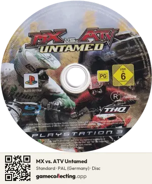 MX vs. ATV Untamed PlayStation 3, PAL disc