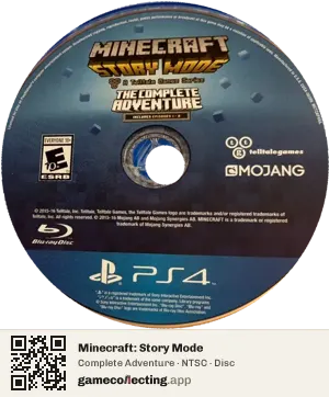 Minecraft: Story Mode PlayStation 4, NTSC disc