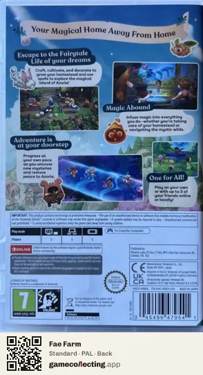 Fae Farm Nintendo Switch, PAL box back