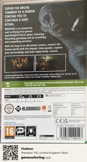 Madison Nintendo Switch, United Kingdom box back