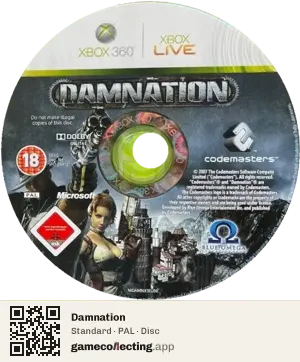 Damnation Xbox 360, PAL disc
