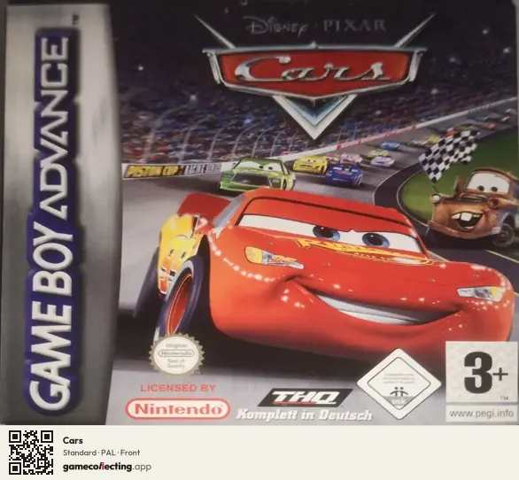 Cars Game Boy Advance, PAL box front