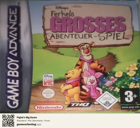 Piglet's Big Game Game Boy Advance, Germany box front