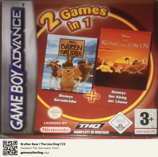 Brother Bear / The Lion King 1 1/2 Game Boy Advance, Germany box front