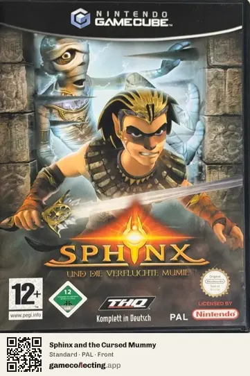 Sphinx and the Cursed Mummy Nintendo GameCube, PAL box front