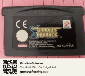 Gradius Galaxies Game Boy Advance, PAL cartridge label