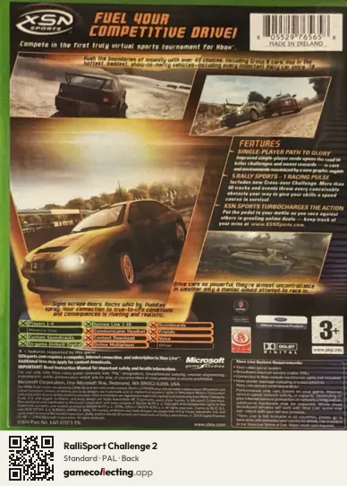 RalliSport Challenge 2 Xbox, PAL box back