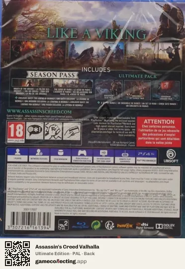 Assassin's Creed Valhalla PlayStation 4, PAL box back
