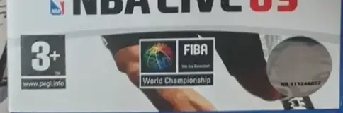 NBA Live 09, the PEGI square on its front