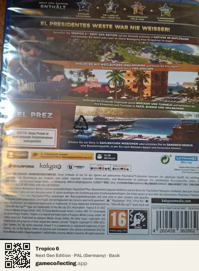 Tropico 6 PlayStation 5, Germany box back