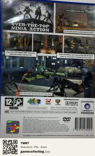 TMNT PlayStation 2, PAL box back