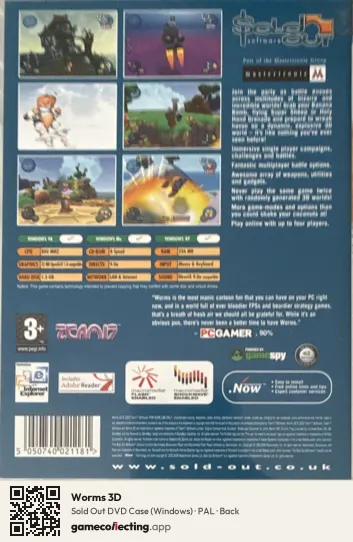 Worms 3D Computer, PAL box back