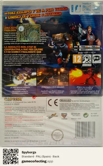 Spyborgs Nintendo Wii, Spain box back