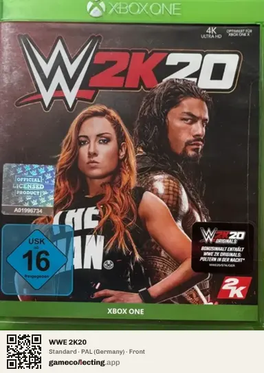 WWE 2K20 Xbox One, Germany box front