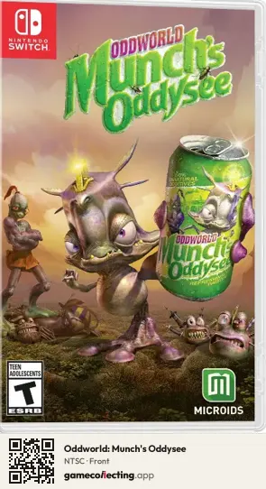 Oddworld: Munch's Oddysee Nintendo Switch, NTSC box front