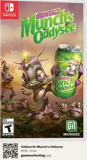 Oddworld: Munch's Oddysee Nintendo Switch, NTSC box front