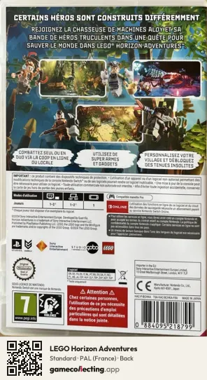 LEGO Horizon Adventures Nintendo Switch, France box back
